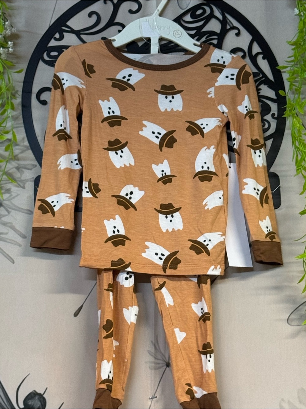 Kids 24 mos Ghost cowboy Halloween Print Pajama Set